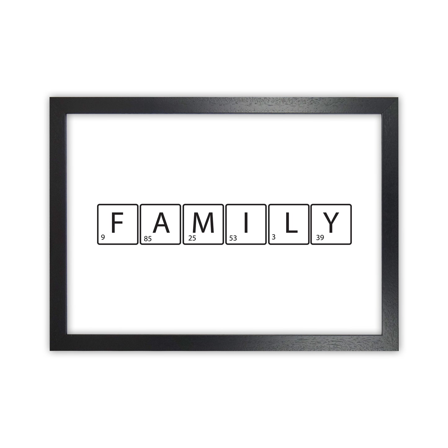 Family Letters Art Print by Pixy Paper Black Grain