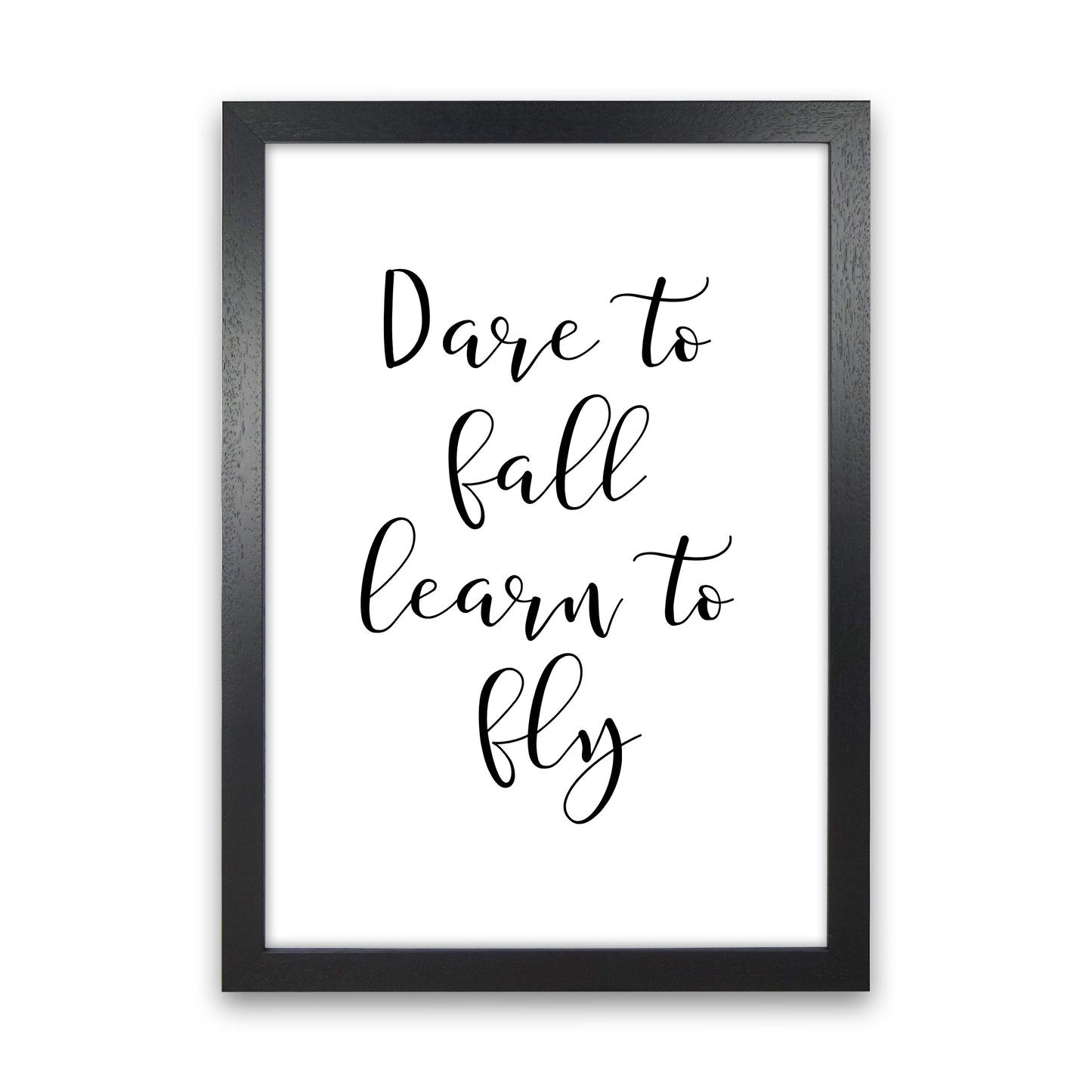 Dare To Fall Art Print by Pixy Paper Black Grain