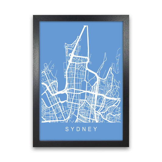 Sydney Map Blueprint Art Print by Pixy Paper Black Grain