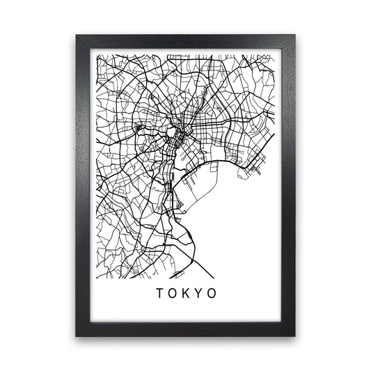 Tokyo Map Art Print by Pixy Paper Black Grain