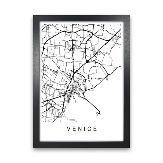 Venice Map Art Print by Pixy Paper Black Grain