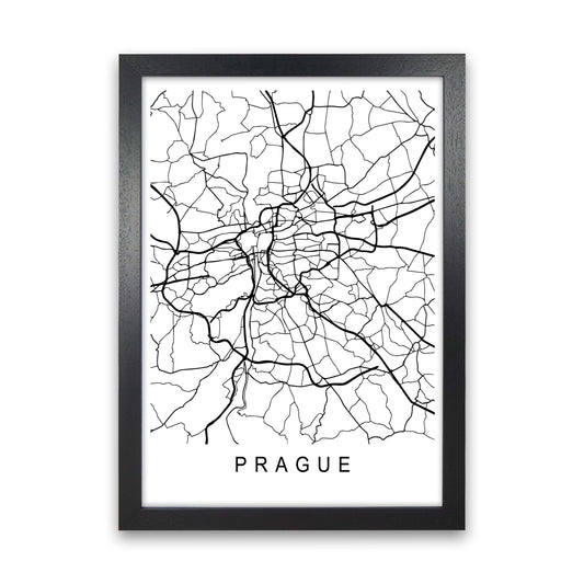 Prague Map Art Print by Pixy Paper Black Grain
