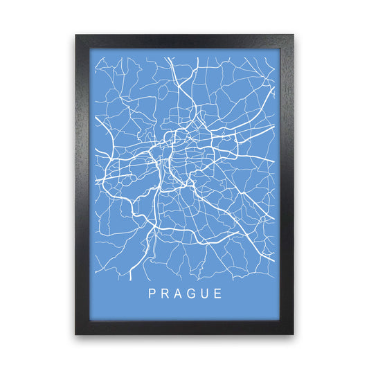 Prague Map Blueprint Art Print by Pixy Paper Black Grain