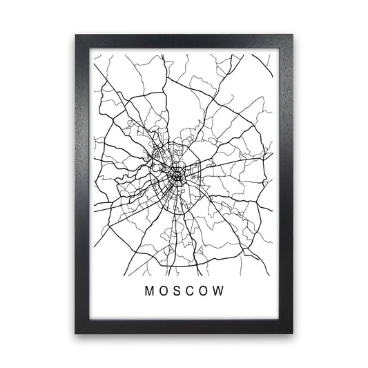 Moscow Map Art Print by Pixy Paper Black Grain