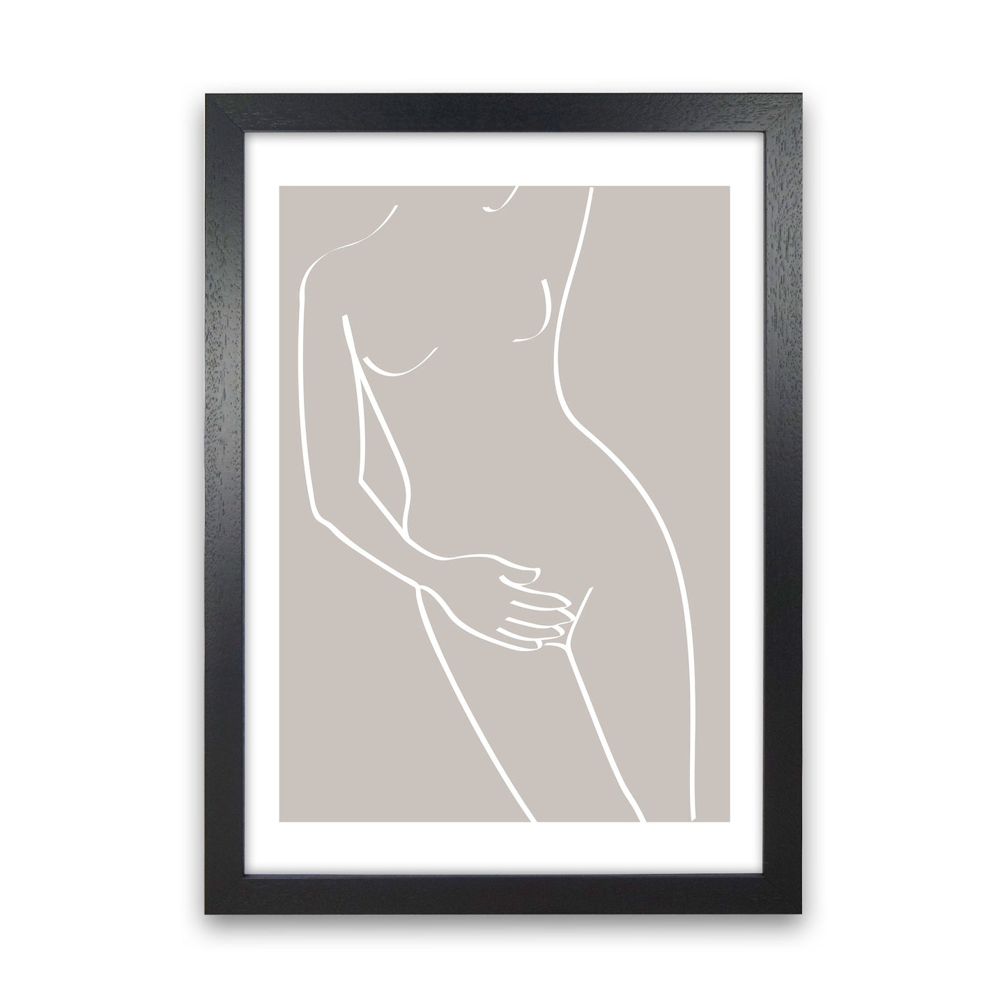 Inspired Stone Woman Silhouette Line Art Art Print by Pixy Paper Black Grain