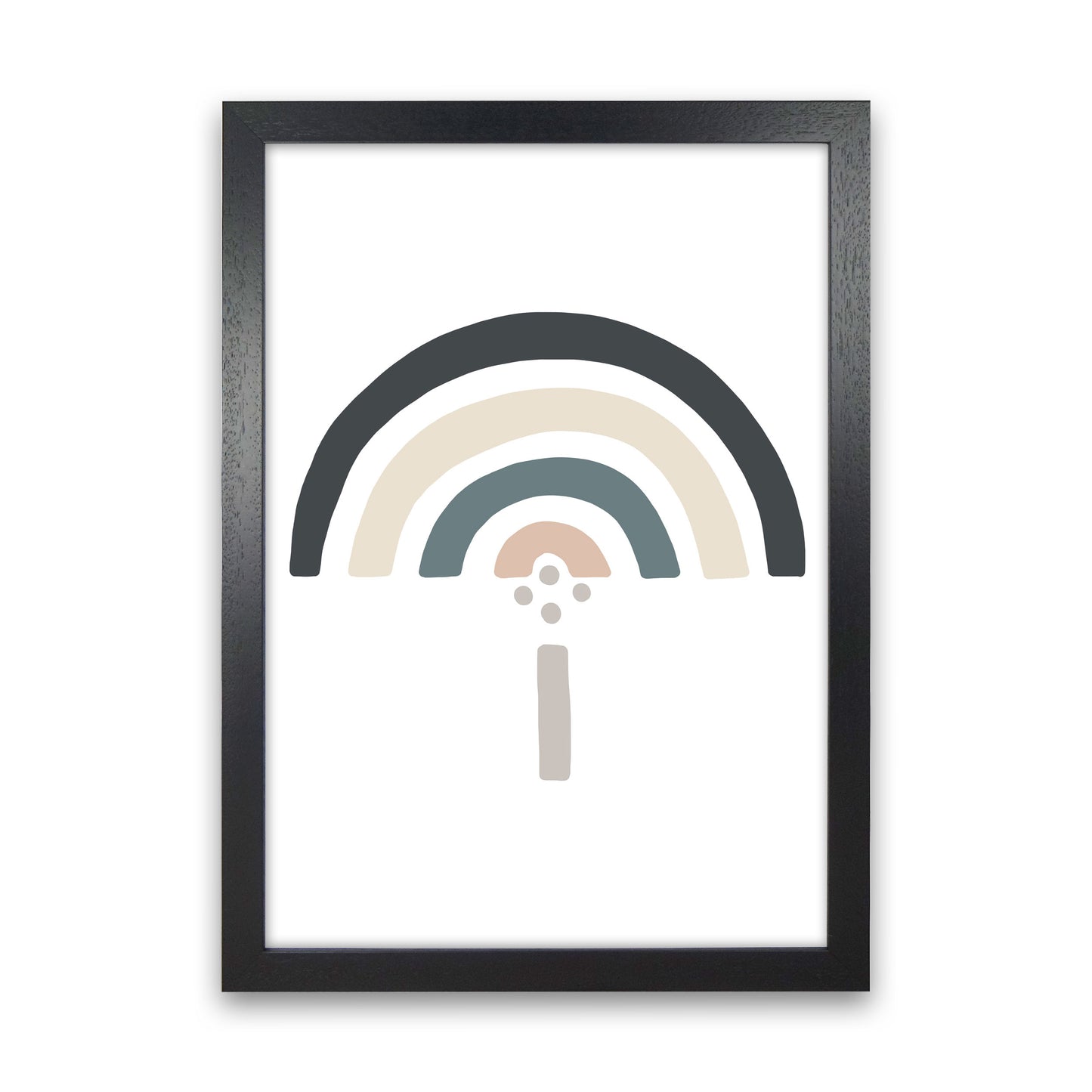 Inspired Natural Rainbow White Art Print by Pixy Paper Black Grain