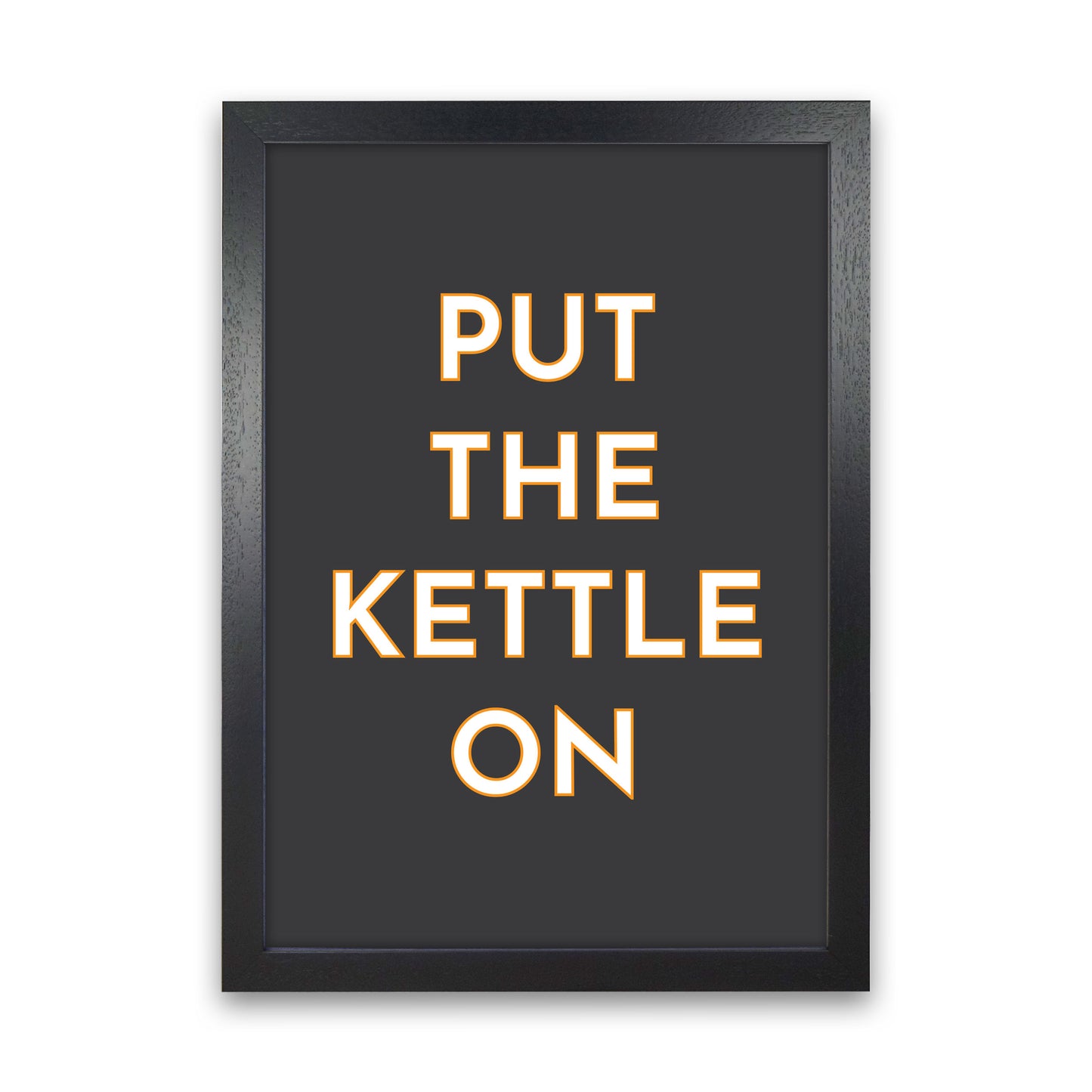 Put The Kettle On Art Print by Pixy Paper Black Grain