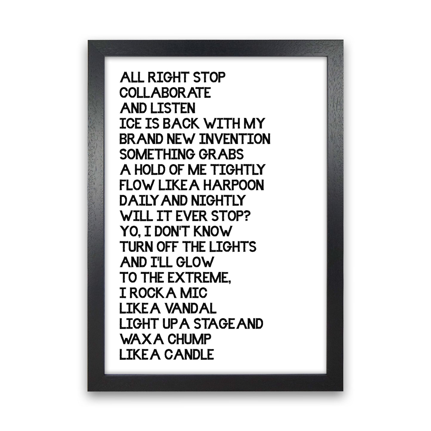 Ice Ice Baby Art Print by Pixy Paper Black Grain