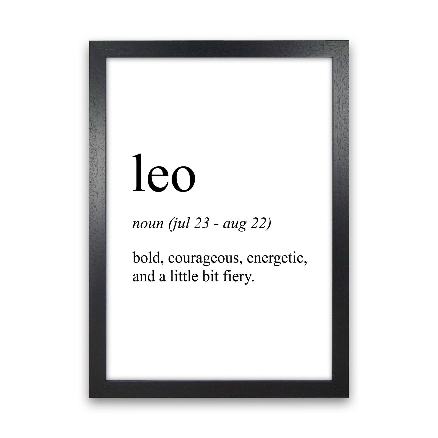 Leo Definition Art Print by Pixy Paper Black Grain