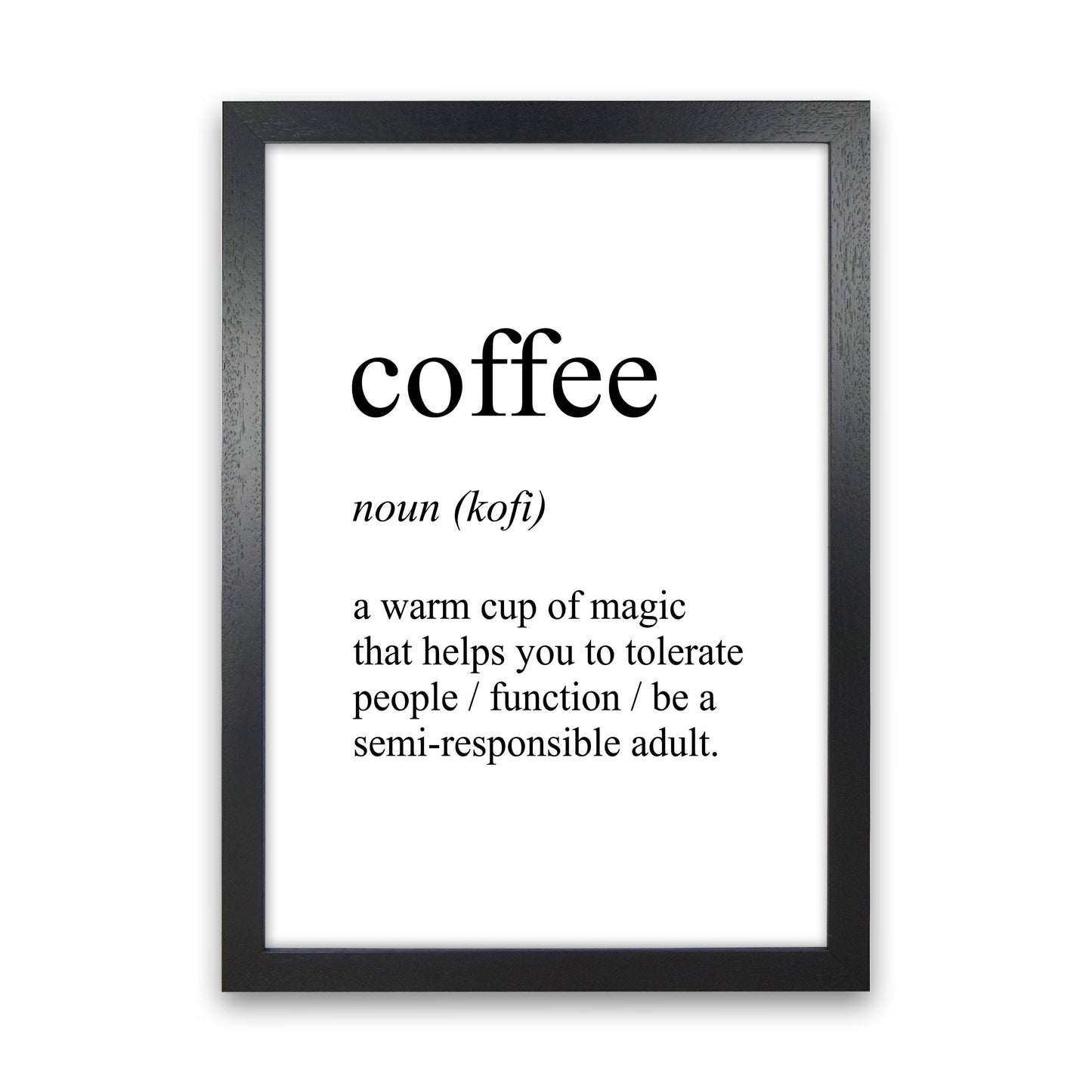 Coffee Definition Art Print by Pixy Paper Black Grain