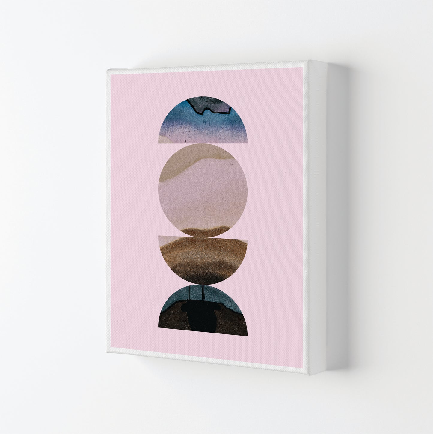 Abstract Circles Pink Background Modern Print Canvas