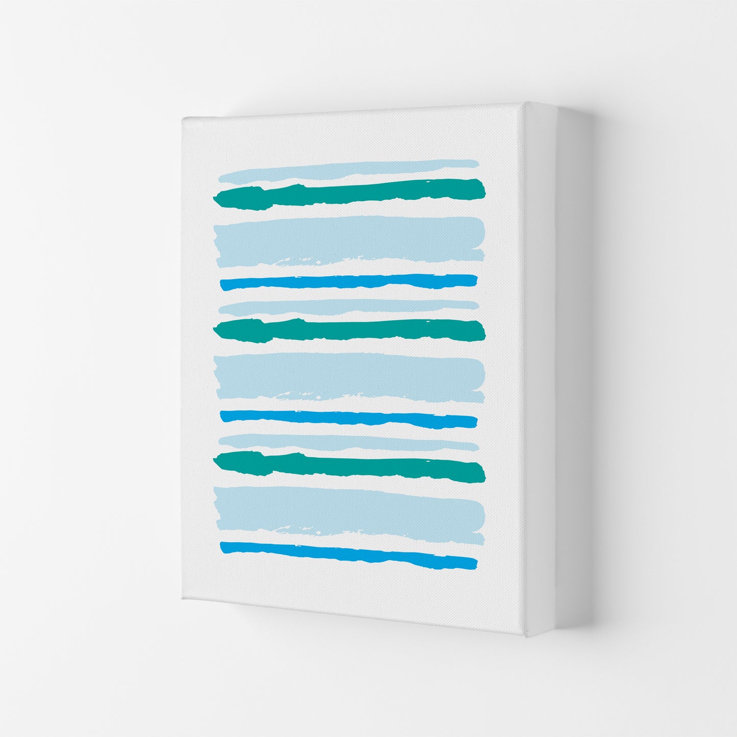 Blue Contrast Abstract Stripes Modern Print Canvas