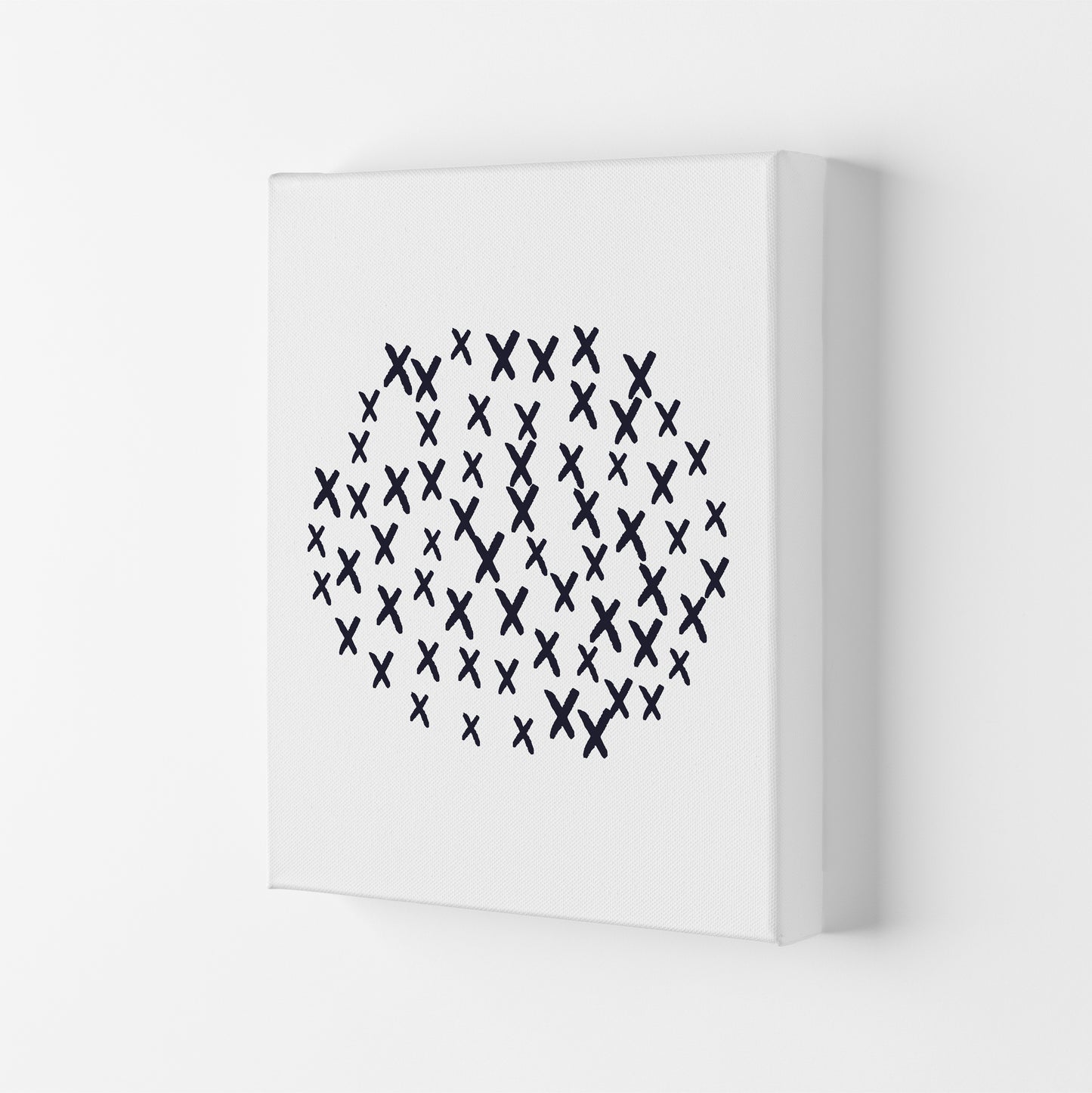 Black Crosses Circle Abstract Modern Print Canvas