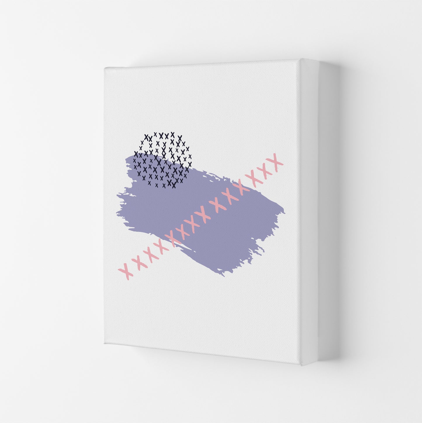 Purple X Paint Brush Abstract Modern Print Canvas