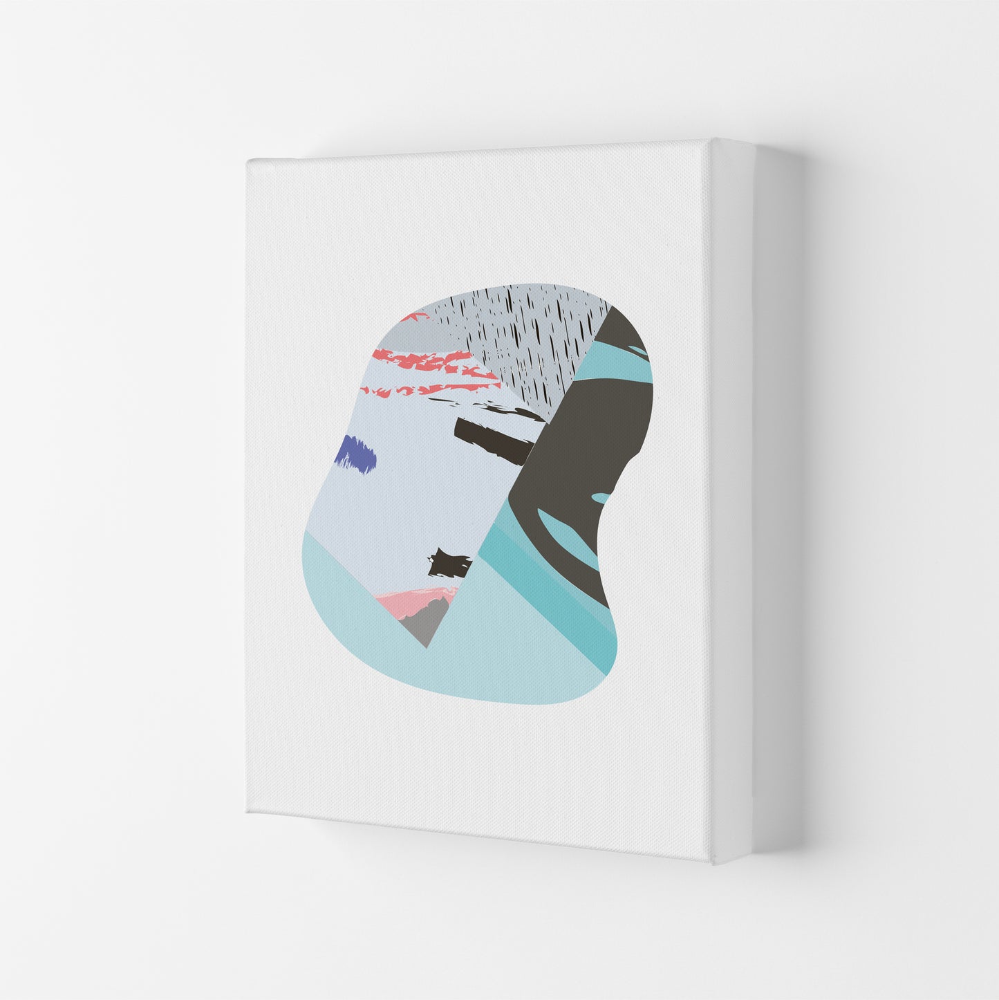 Teal Abstract Patterns Shape Modern Print Canvas