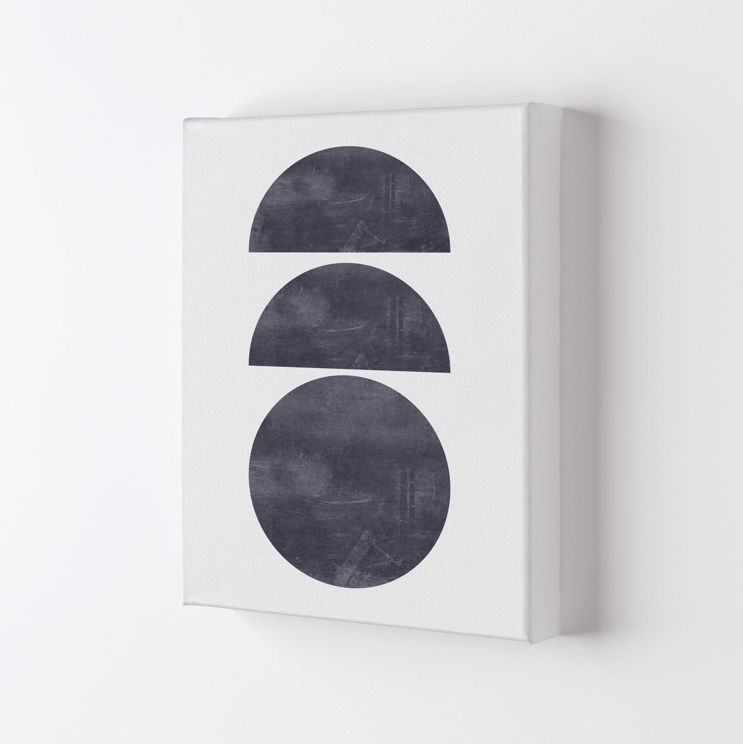 Abstract Scratched Texture Circles Modern Print Canvas