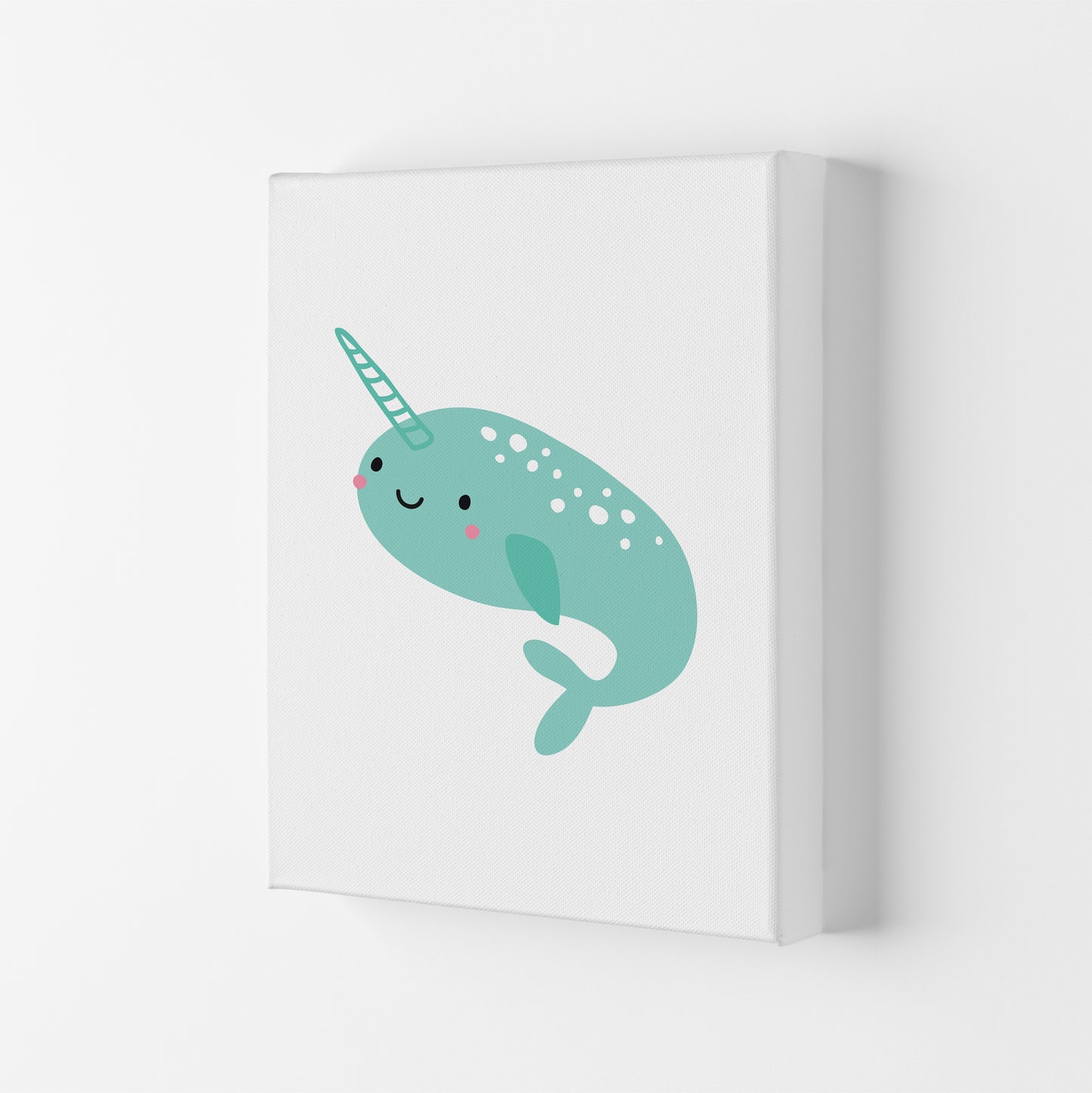 Children's Animals, Narwhal Modern Print Canvas