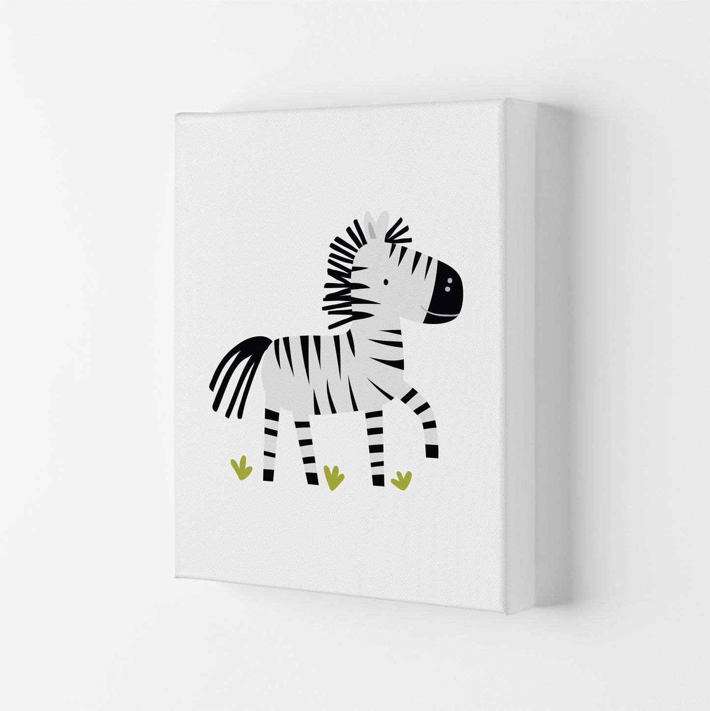 Children's Animals, Zebra Modern Print Canvas