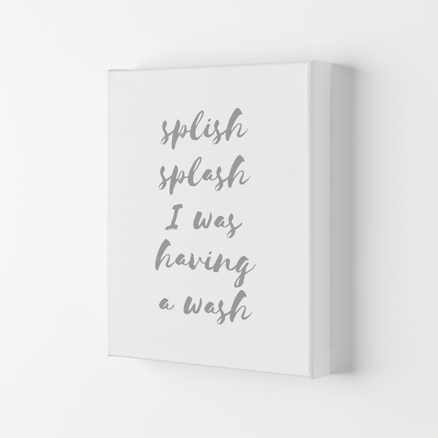 Splish Splash Grey, Bathroom Modern Print, Framed Bathroom Wall Art Canvas