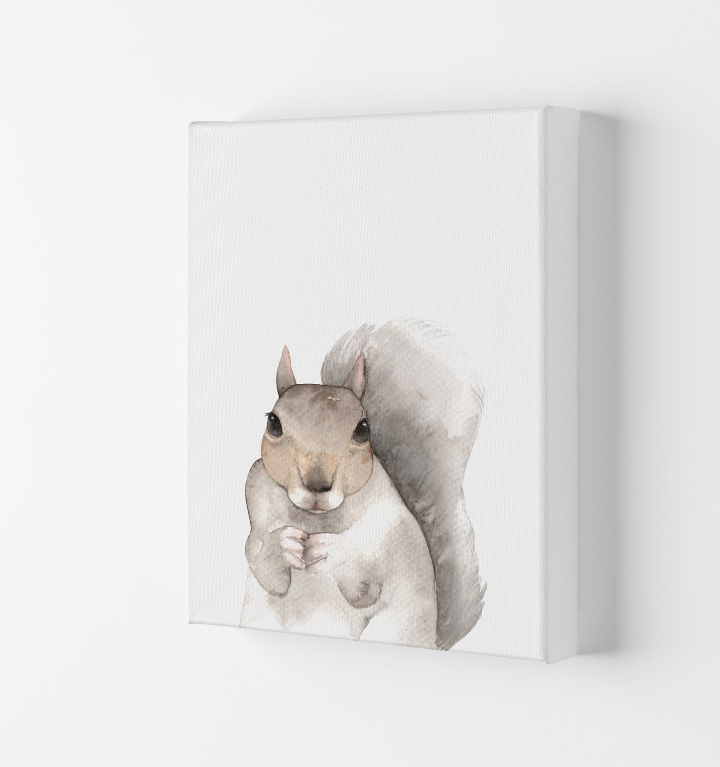 Forest Friends, Cute Squirrel Modern Print Animal Art Print Canvas