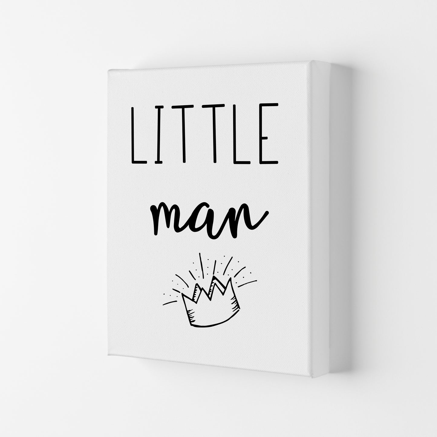 Little Man Crown Framed Nursey Wall Art Print Canvas