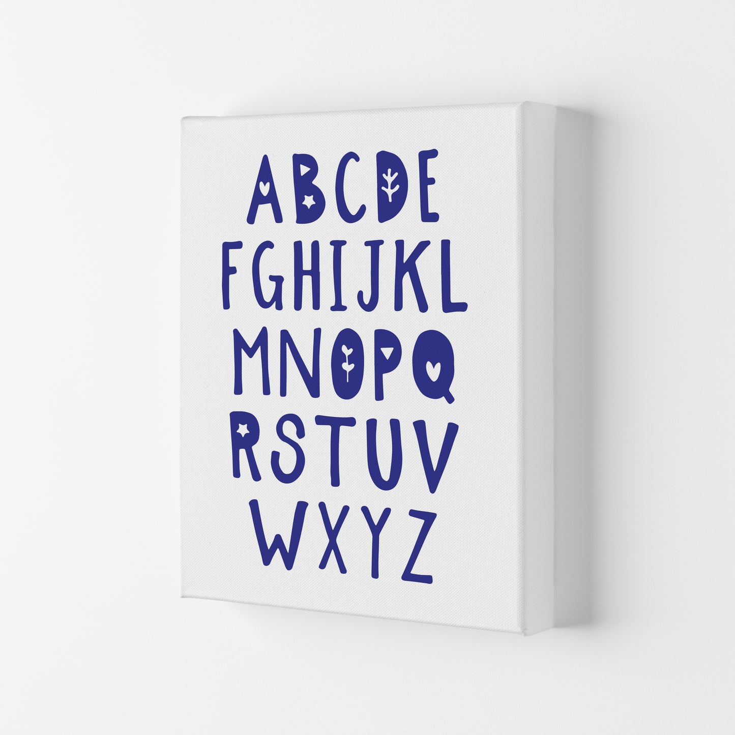 Navy Alphabet Framed Typography Wall Art Print Canvas