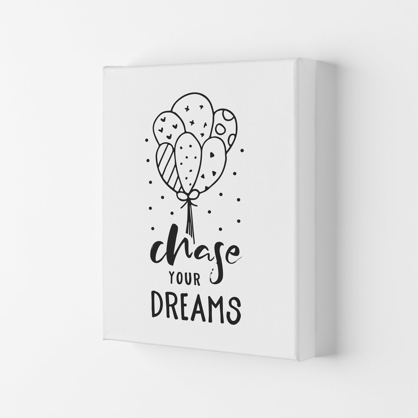 Chase Your Dreams Black Framed Nursey Wall Art Print Canvas