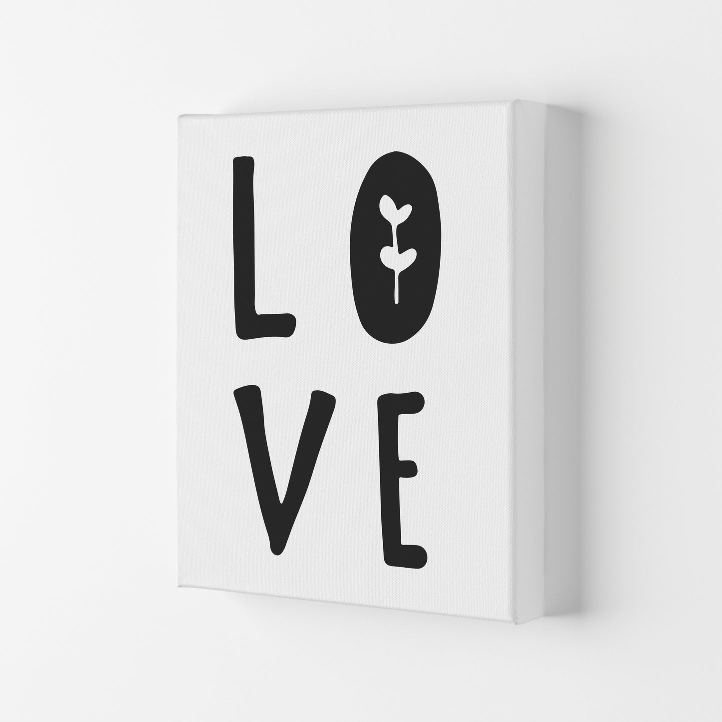 Love Black Framed Typography Wall Art Print Canvas