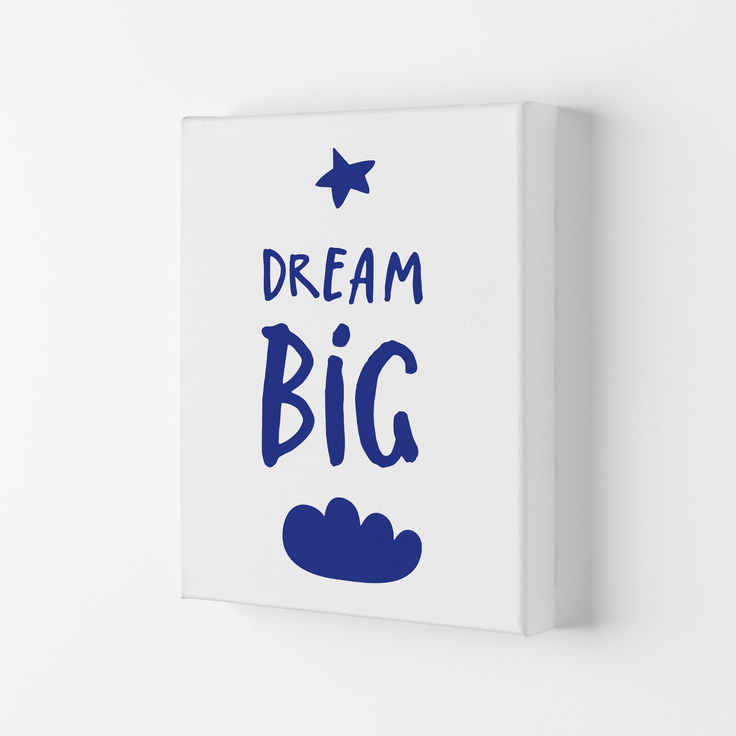 Dream Big Navy Framed Typography Wall Art Print Canvas