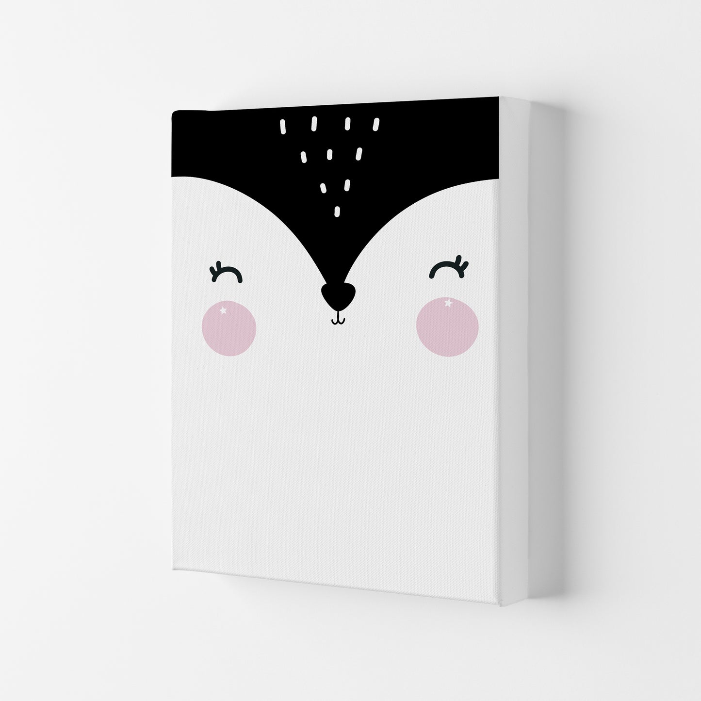 Penguin Face Scandi Modern Print Canvas