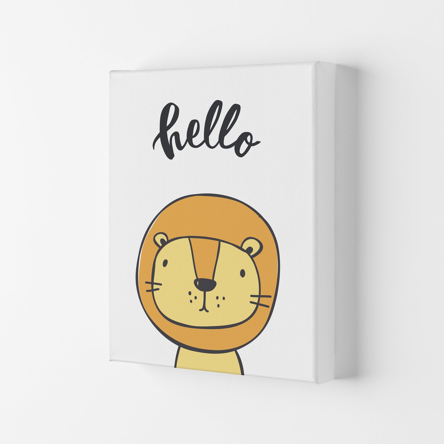 Hello Lion Modern Print Animal Art Print Canvas