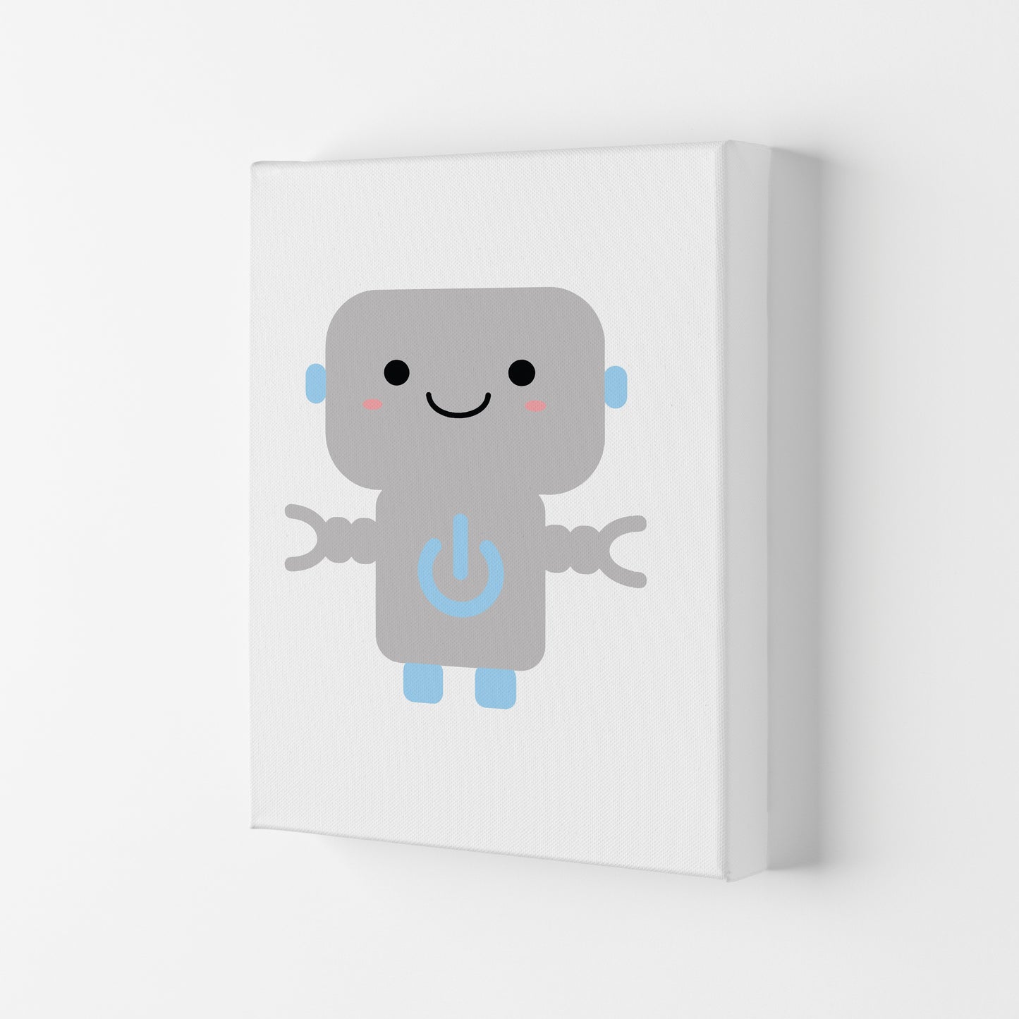 Robot Framed Nursey Wall Art Print Canvas