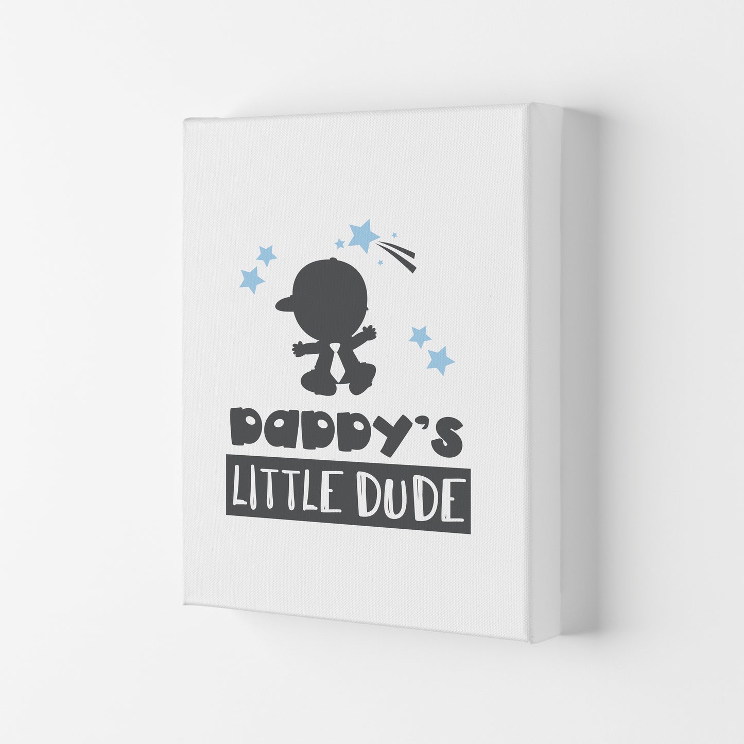 Daddy's Little Dude Framed Nursey Wall Art Print Canvas