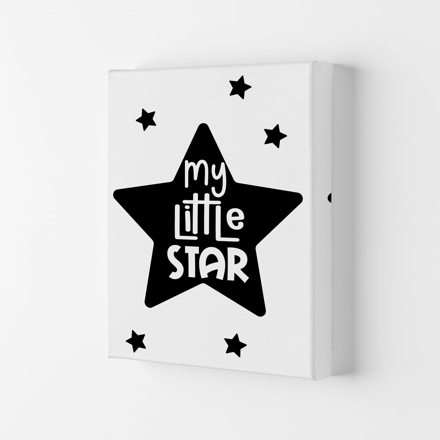 My Little Star Black Framed Nursey Wall Art Print Canvas