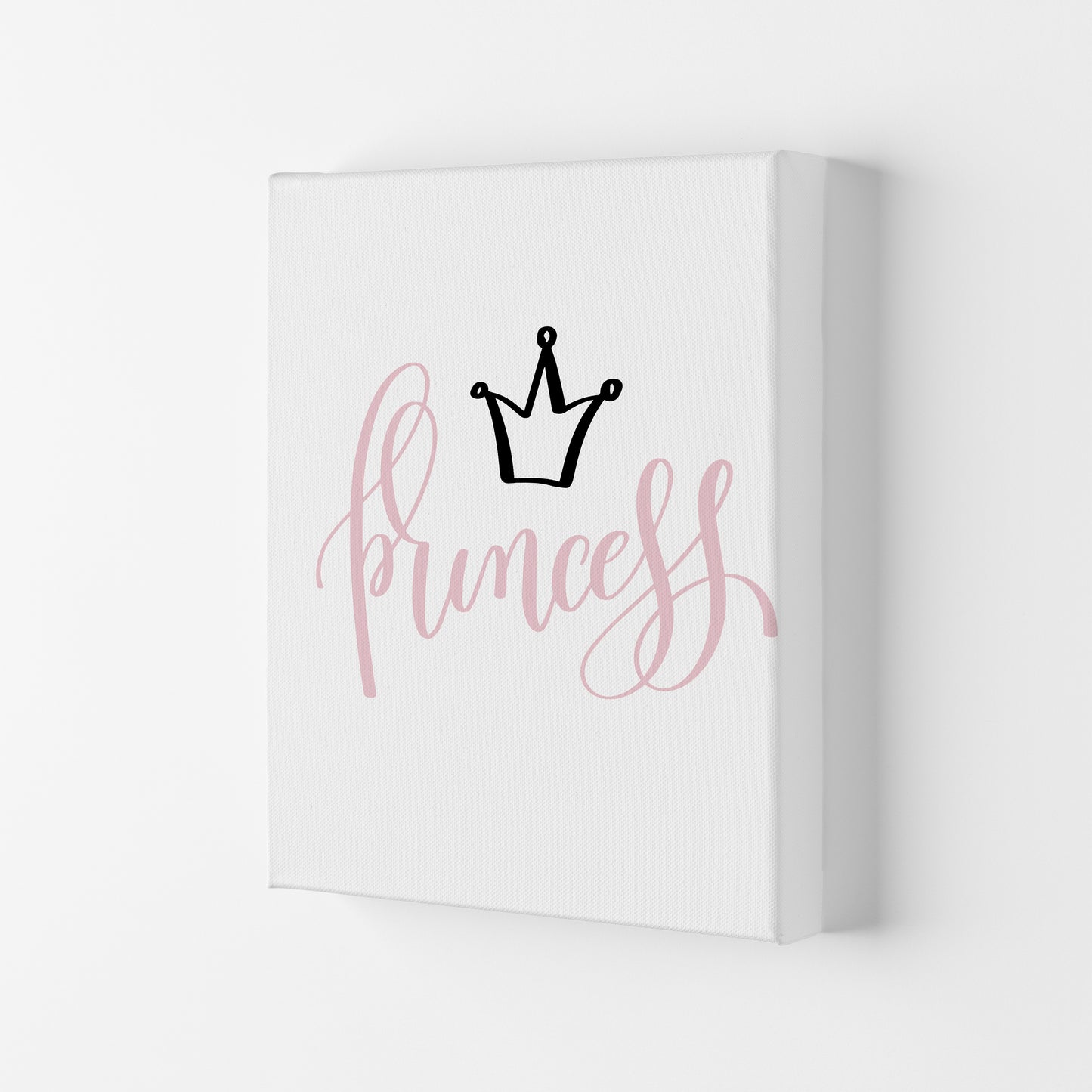 Princess Pink And Black Framed Nursey Wall Art Print Canvas
