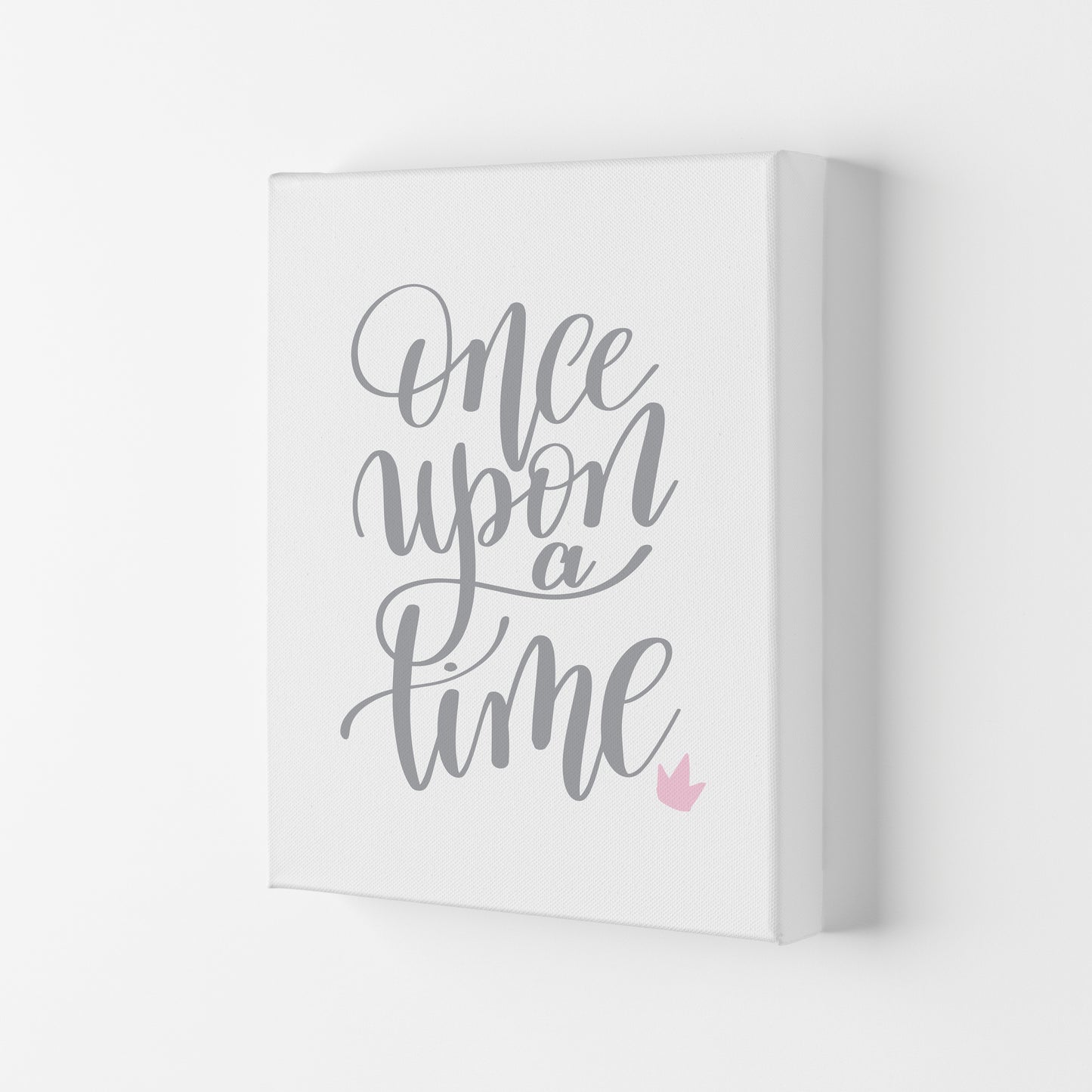 Once Upon A Time Grey Framed Typography Wall Art Print Canvas