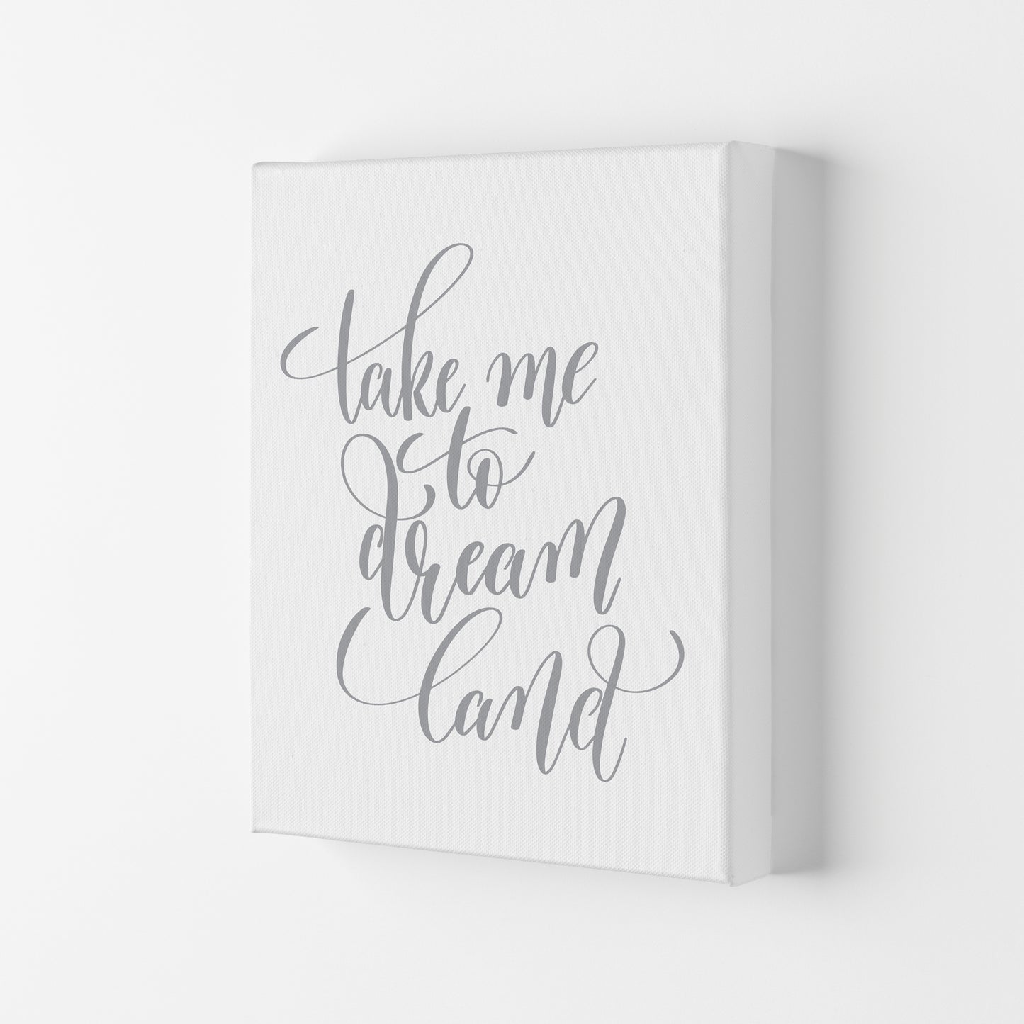 Take Me To Dream Land Grey Modern Print Canvas
