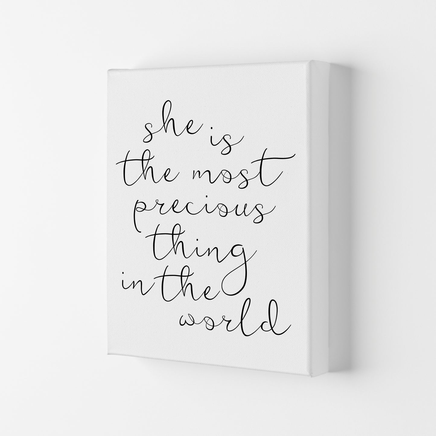 She Is The Most Precious Thing Black Modern Print Canvas