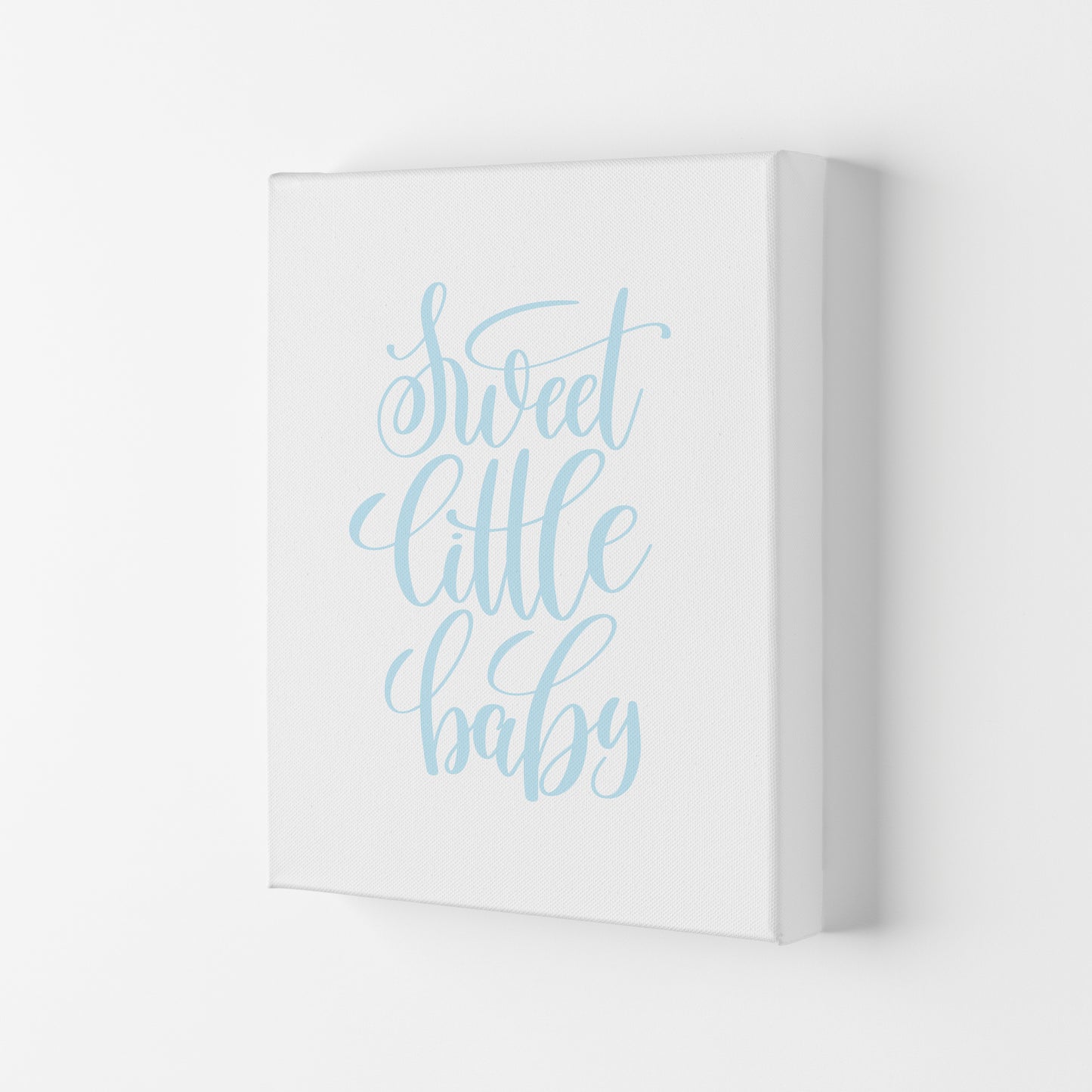 Sweet Little Baby Blue Framed Nursey Wall Art Print Canvas