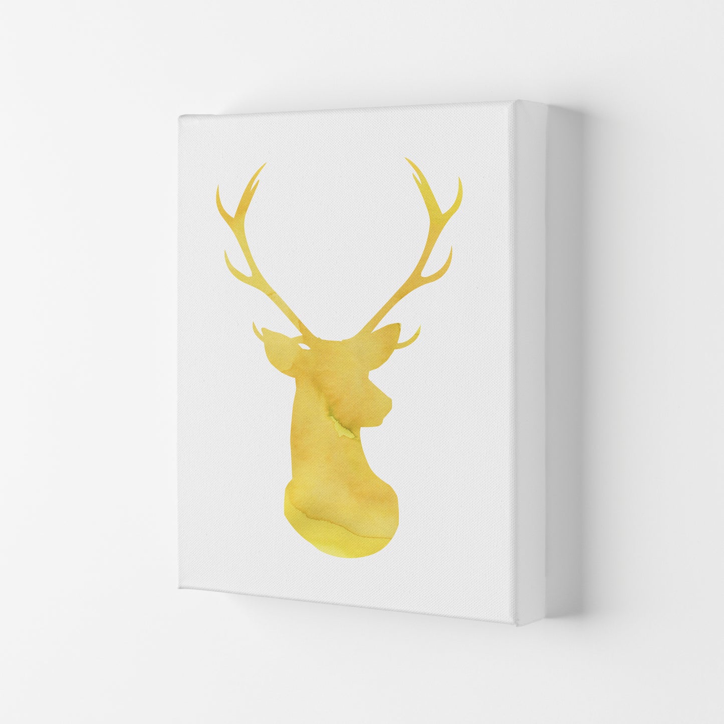 Stags Head Watercolour Modern Print Animal Art Print Canvas