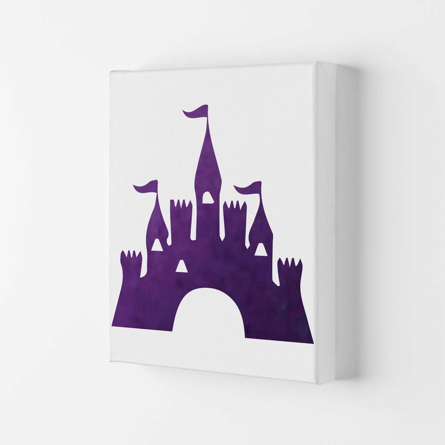 Purple Castle Watercolour Modern Print Canvas