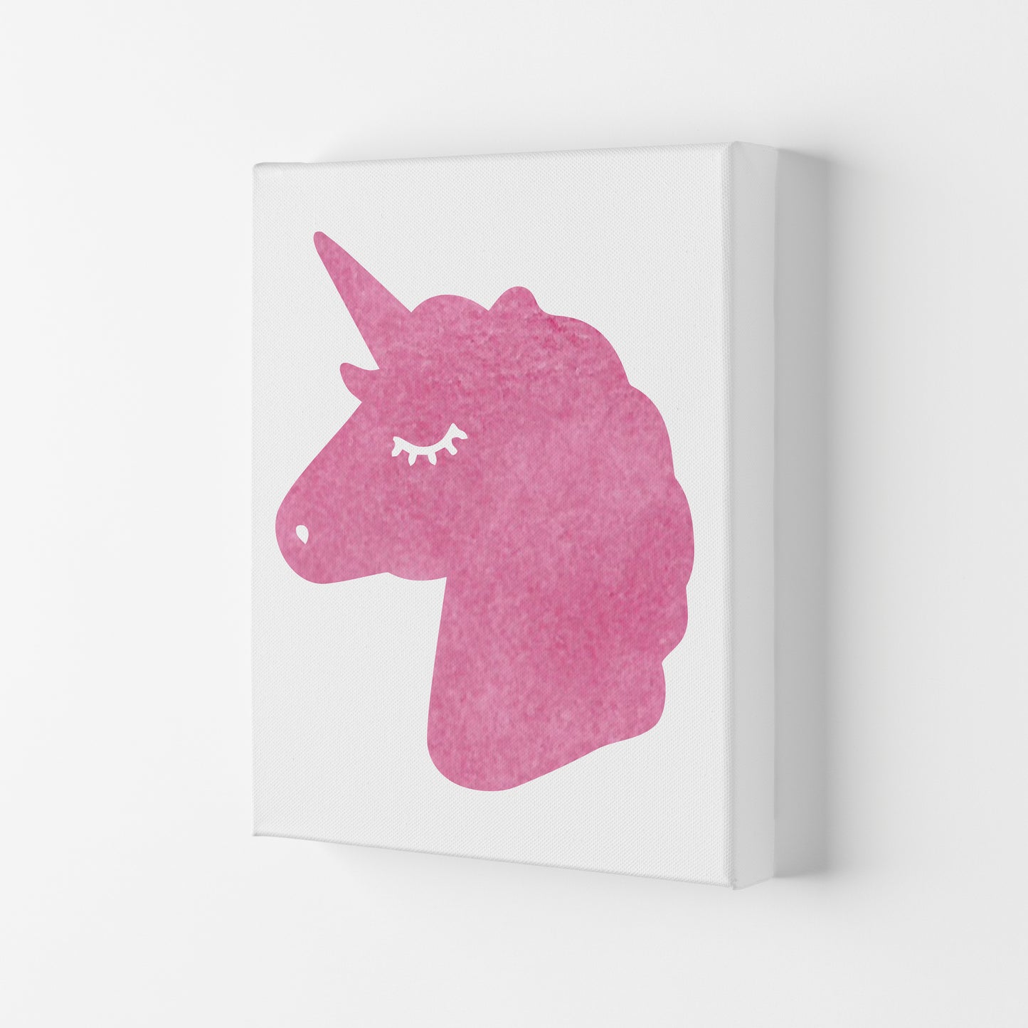 Unicorn Pink Silhouette Watercolour Modern Print Canvas