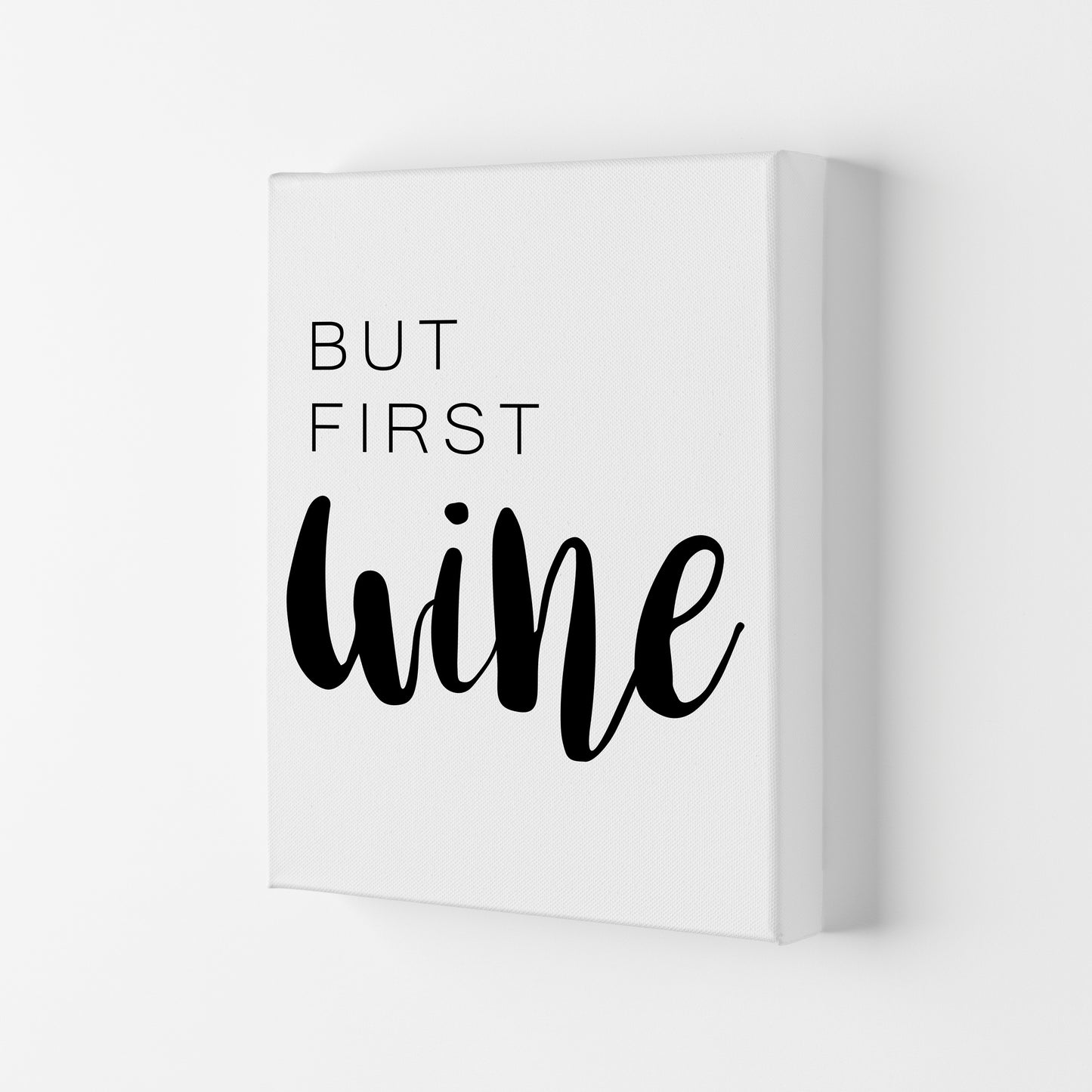 But First Wine Modern Print, Framed Kitchen Wall Art Canvas