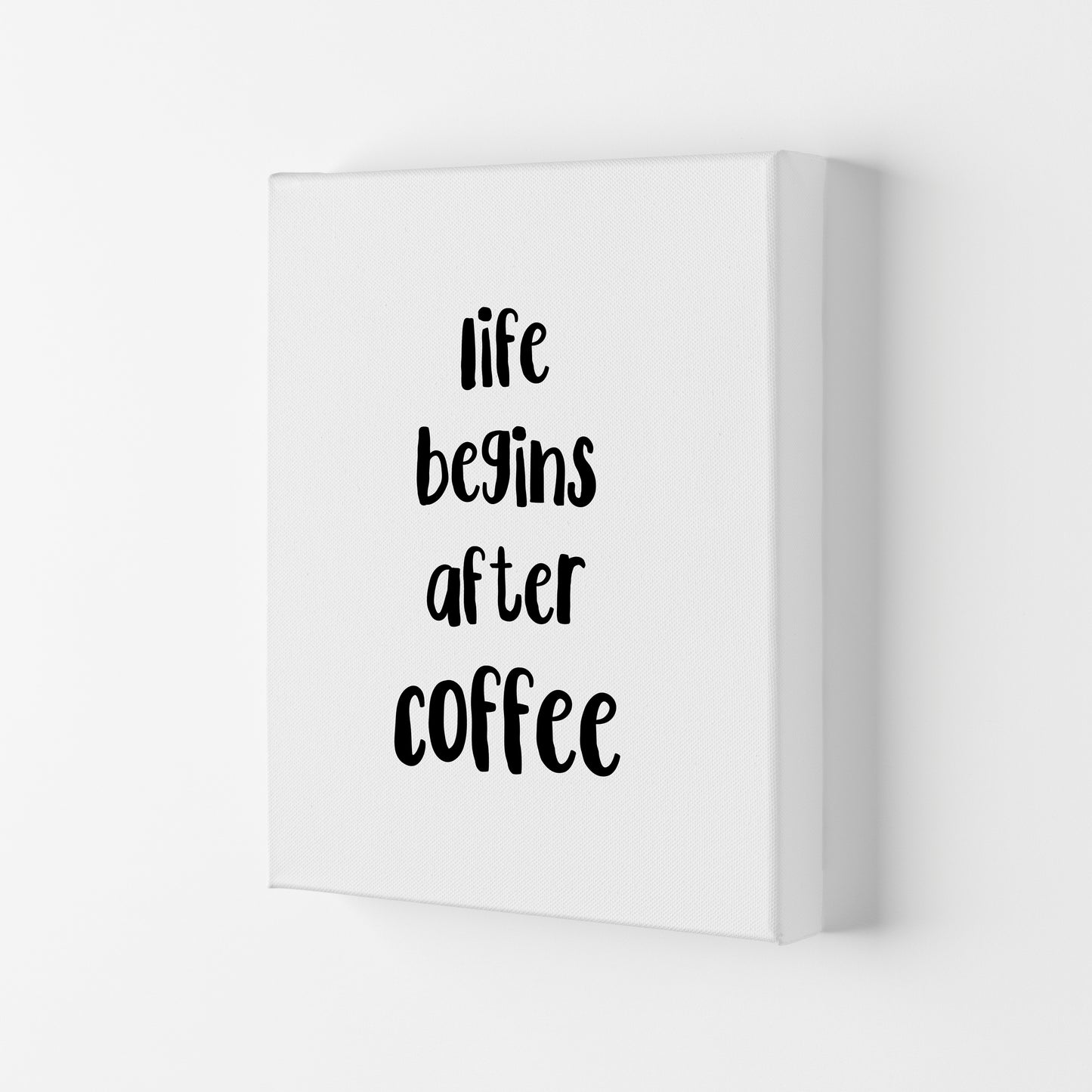 Life Begins After Coffee Modern Print, Framed Kitchen Wall Art Canvas