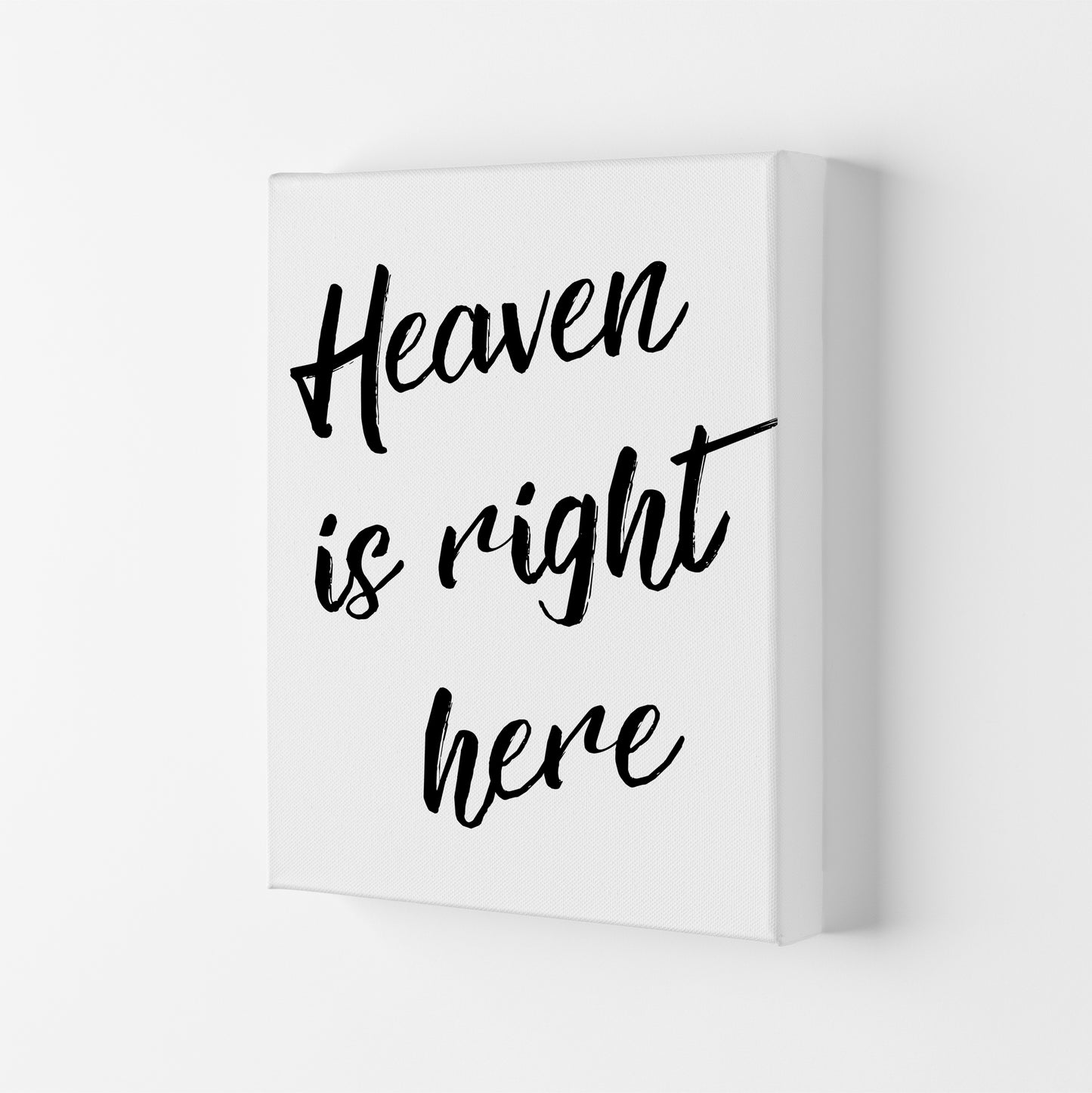Heaven Is Right Here Framed Typography Wall Art Print Canvas