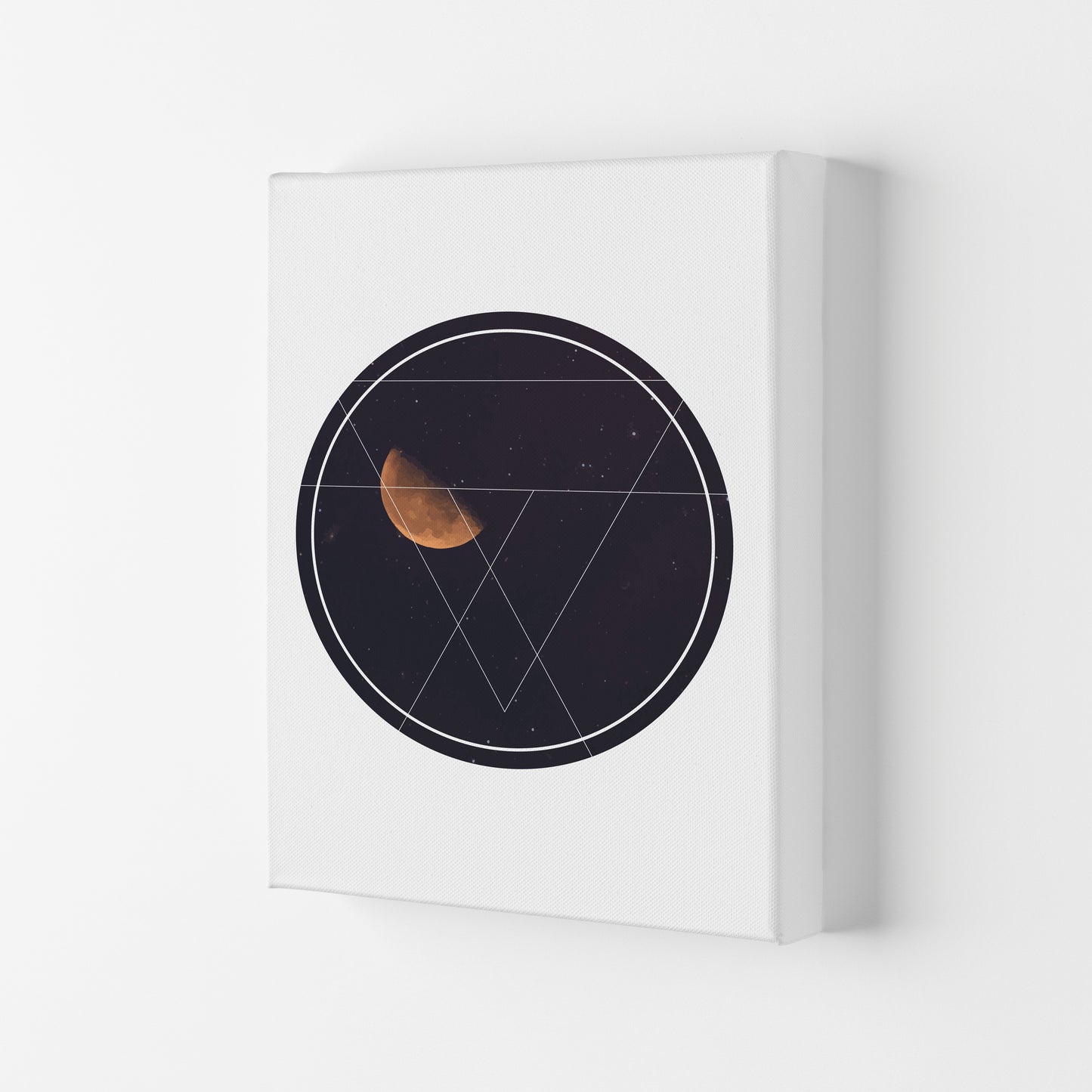Black Moon Circle Modern Print Canvas
