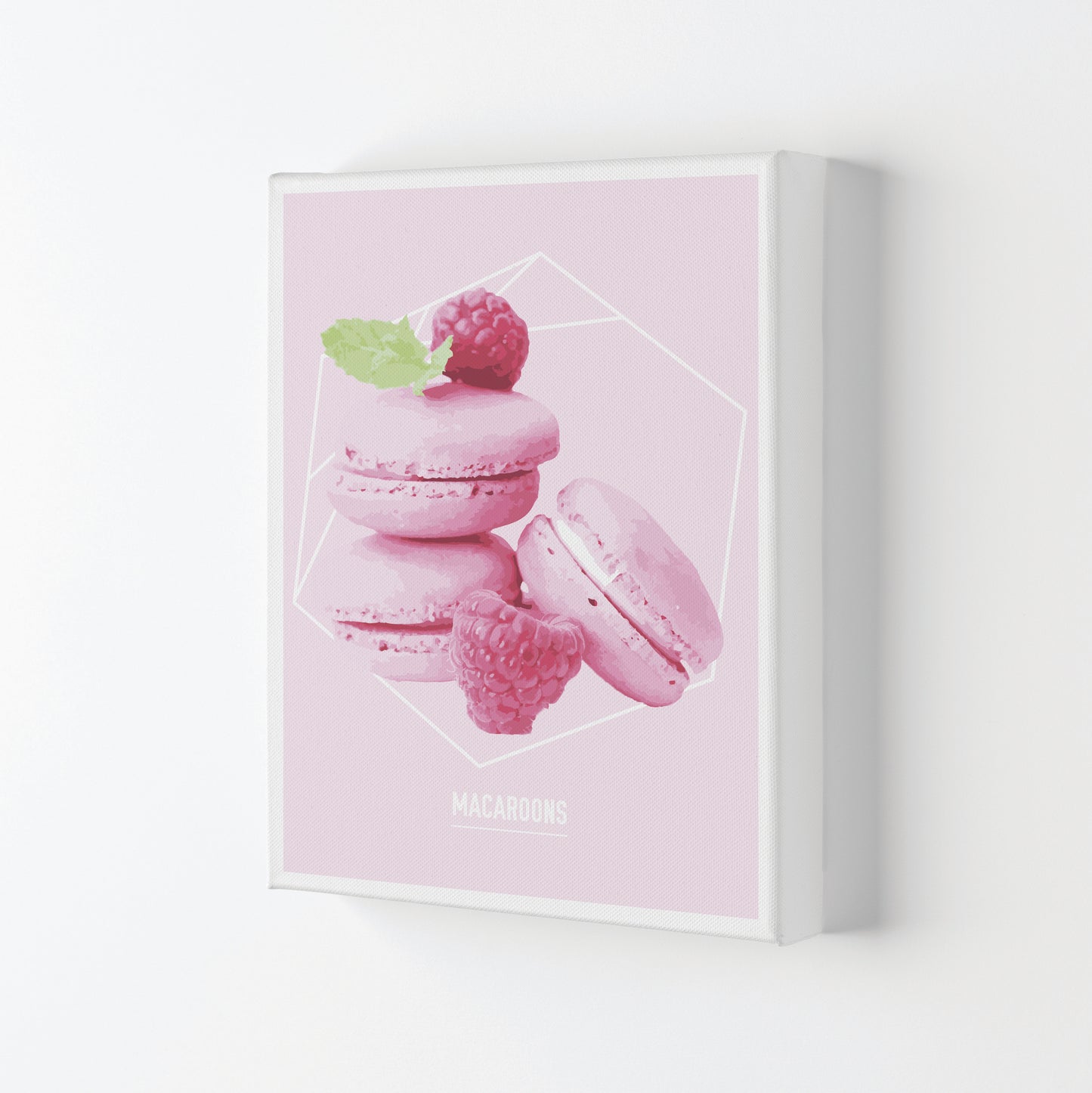 Pink Macaroons Modern Print Canvas