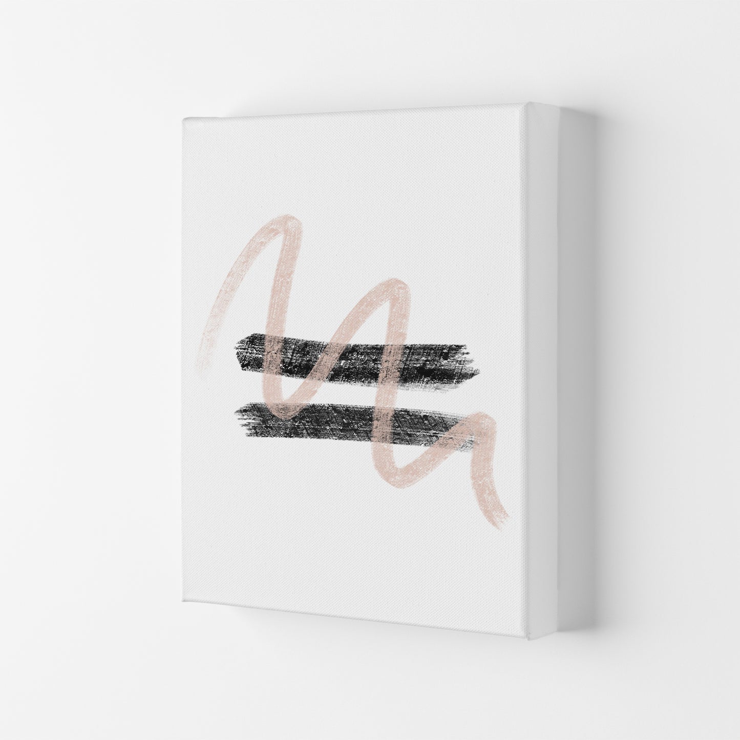 Dalia Chalk Pink And Black Line Contrast Art Print by Pixy Paper Canvas