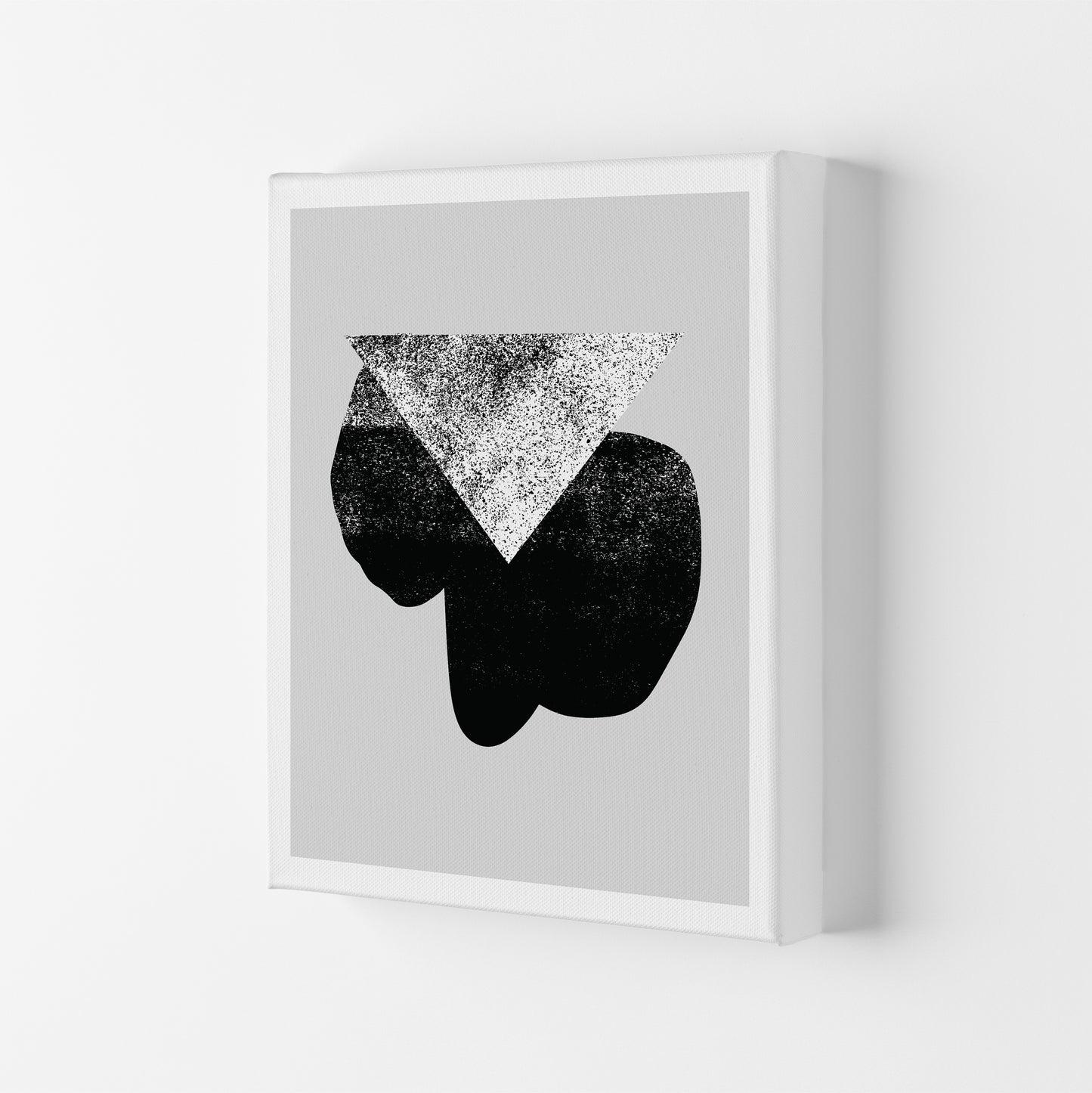 Graffiti Black And Grey Triangle Art Print by Pixy Paper Canvas