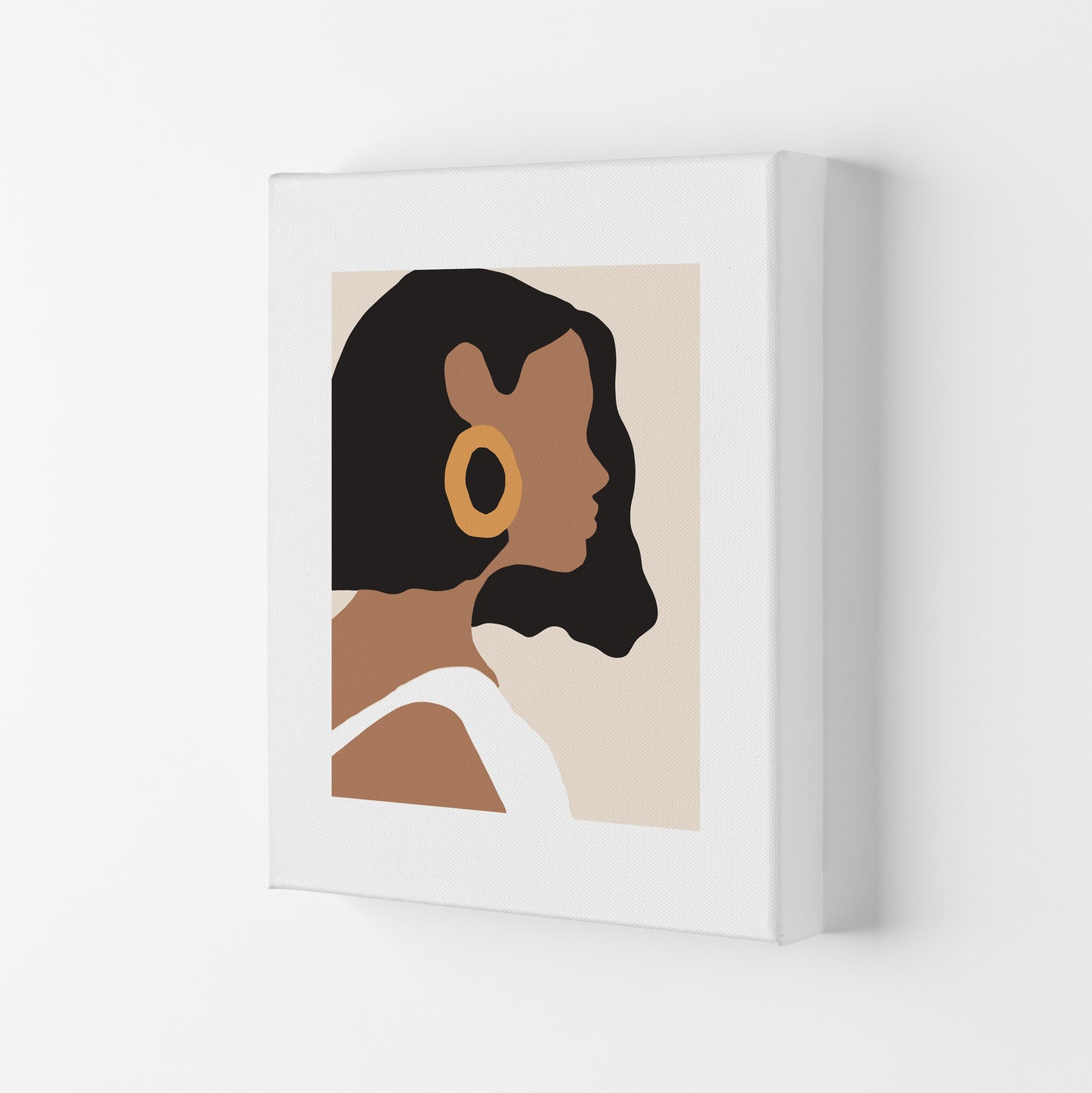 Mica Girl With Earring N6 Art Print by Pixy Paper Canvas